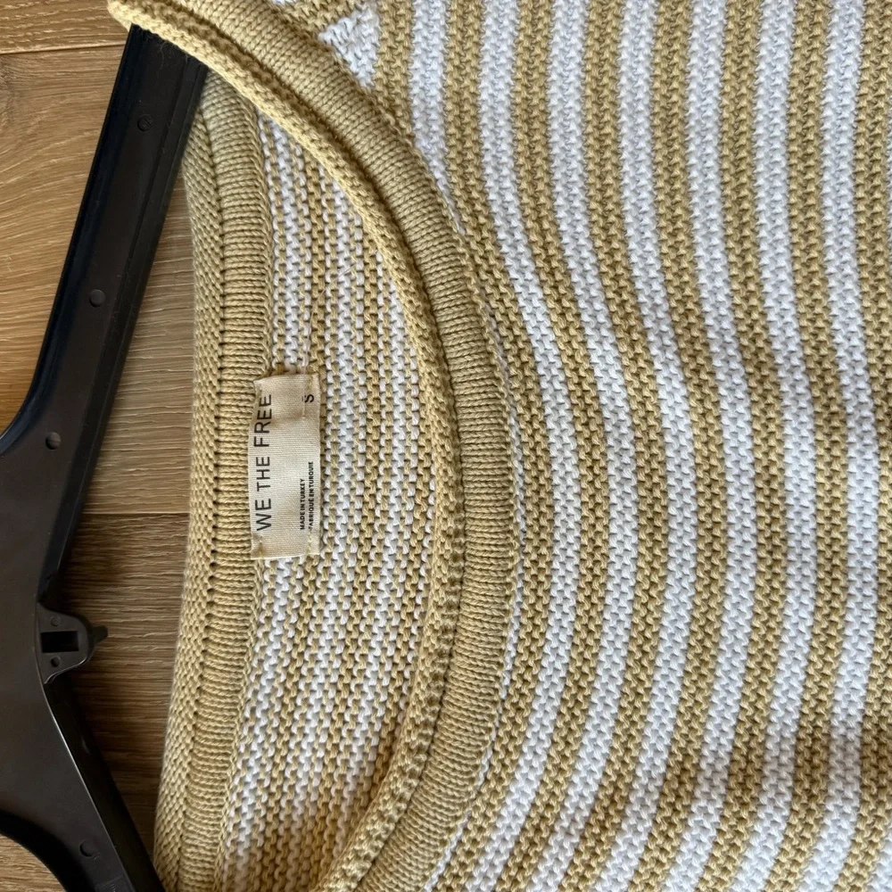 We The Free Yellow and White Striped Sweater - Picture 2 of 3